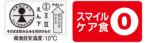 えん下困難者用食品　許可基準Ⅰ、赤0