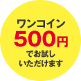 ワンコイン500円でお試しいただけます